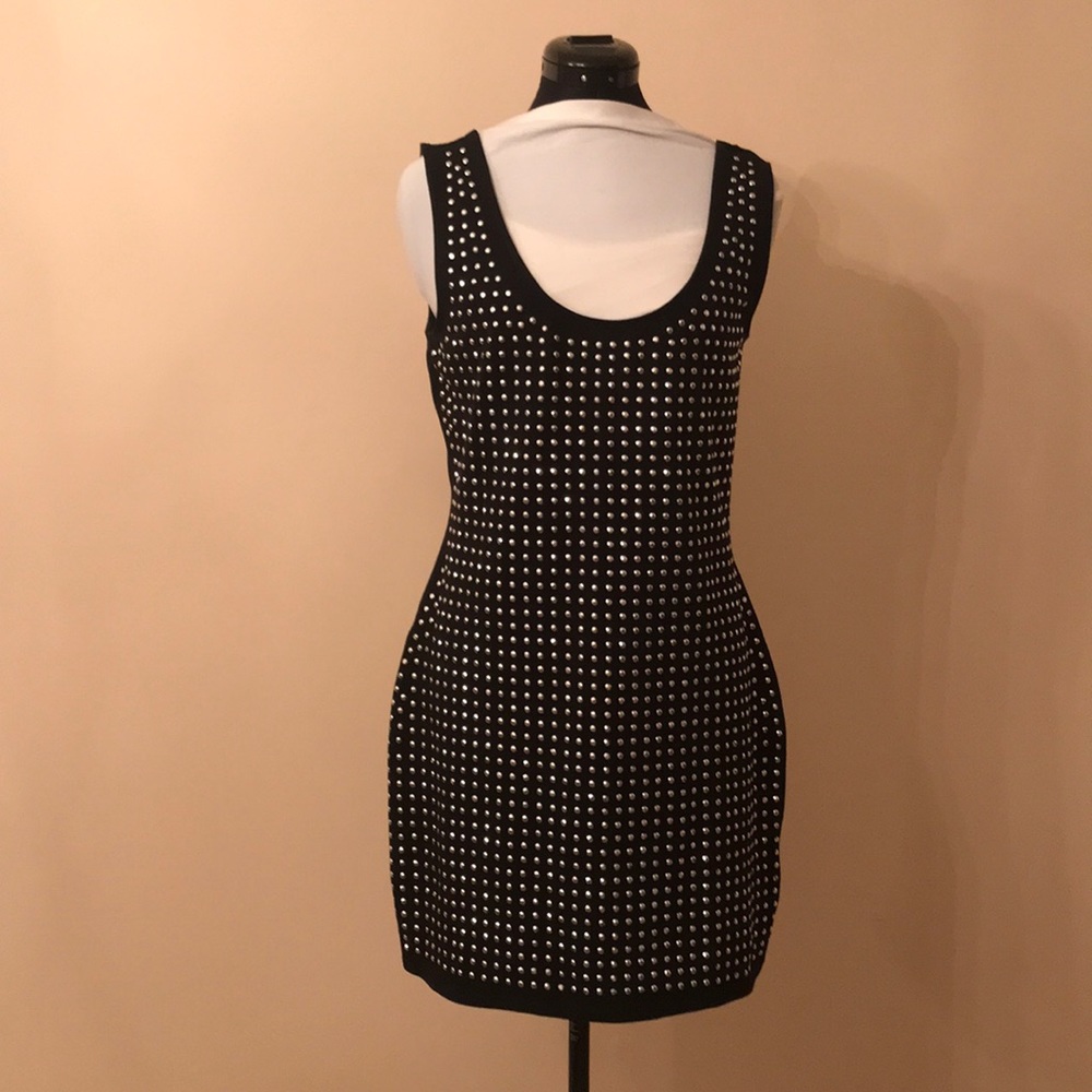 Black studded party dress